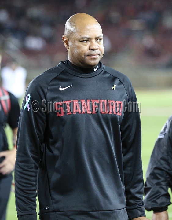 20181006StanfordUtah-029.JPG - Oct. 6, 2018; Stanford, CA.; Stanford head coach David Shaw during an NCAA football game between the Stanford Cardinal and the Utah Utes at Stanford Stadium. Utah defeated Stanford 40-21. 